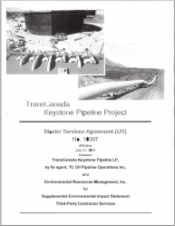 Master Services Agreement between TransCanada and Environmental Resources Management to write Keystone XL Draft Supplemental Environmental Impact Statement