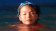 A Vietnamese girl learning to swim