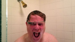 PHOTO: A man wears his Google Glass in the shower.