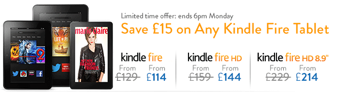 Save 15 on any Kindle Fire tablet