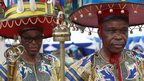 Mourners of Chinua Achebe in Anambra state, Nigeria, 23 May