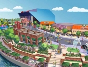 An artist's rendering of the new Simpsons theme park at Universal Orlando.