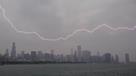 Derecho storms: Lightning flashes over the Chicago skyline Wednesday, June 12.