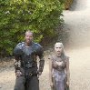 Iain Glen and Emilia Clarke in Game of Thrones