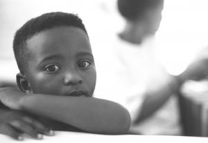 A child of an HIV positive mother, at the Raphael Centre in Grahamstown, South Africa.