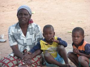 A grandmother with children orphaned by AIDS