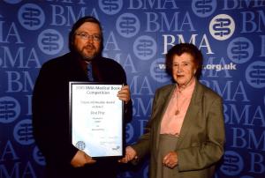 Pete, as chairman of the trustees, accepts the BMA award for AVERT.org