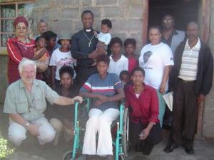 Bishop Thabo Makgoba with some beneficiaries of the hardship fund