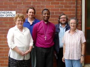 Tony Schnell, Bishop Thabo Makgoba, Pete, Annabel and a member of the bishop's staff
