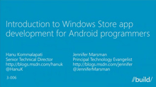 Introduction to Windows Store App Development for Android Programmers