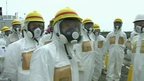 Clean-up workers at Fukushima