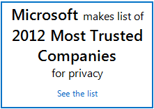 Image: Microsoft makes list of 2012 Most Trusted Companies for Privacy