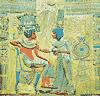 New Kingdom: King Tutankhamen and Queen Ankhesenamen in typical dress [Credit: Hirmer Fotoarchiv, Munich]