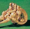 fibula: Etruscan fibula decorated with granulation, 7th century <em