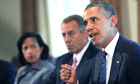 Barack Obama with John Boehner and Susan Rice