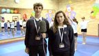 Richard and Kathryn reporting from the gymnastics class at Llantwit Major School