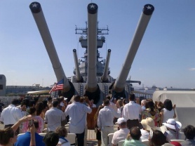 Ceremony Participants Aboard the Battleship