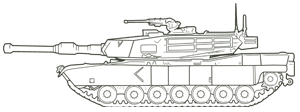 M1A1 Abrams Tank line art