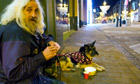 A homeless man and his dog in Leeds who are being helped by the Hearthounds charity