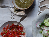 Photo: A variety of salsas on a table