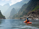 Picture of Trip Jennings kayaking on the upper Salween River, China