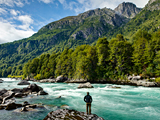 Picture of a man along the Futalefu River, Chile