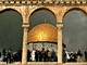 Tourists gather near the golden Dome of the Rock Mosque, inside Al-Aqsa Mosque compound in Jerusalem’s old city, an area revered as Judaism’s holiest site