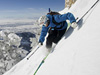 Picture of a skier on the Banana Chute in Mount Ogden, Utah