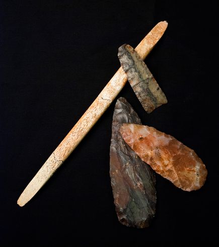 Photo of artifacts from the Clovis complex.
