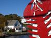 Photo: Red wooden lobster decoration