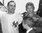 
Showing her team colors, Carmen Berra and her Hall of Fame husband host an event at the Yogi Berra Museum supporting gay athletes in 2013.