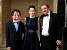 (L- R) Adam Pearson, Michelle Dockery and James Partridge, founder of Changing Faces, attending the Changing Faces Gala Dinner at Bloomsbury Ballroom, Victoria House, London