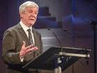 Director General Tony Hall delivers a speech at the Radio Theatre in the BBC’s New Broadcasting House headquarters