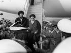 Ayatollah Khomeini returning to Iran in 1979