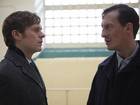 Shaun Evans as Endeavour interviews a prisoner as he tries to get to the bottom of a police cover up