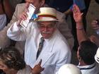 Colombian writer and Nobel Prize Gabriel Garcia Marquez waves to fans, after the inauguration of IV International Congress of the Spanish Language, in Cartagena, Colombia in 2007