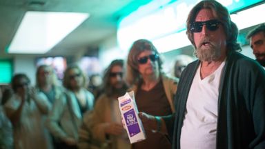 PHOTO: Mike Ritto, right, and other enthusiasts wear costumes to resemble characters from the movie The Big Lebowski at the Lebowski Fest LA Bowling Party in Fountain Valley, Calif., April 26, 2014.