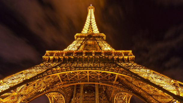 Picture of the Eiffel Tower at night, Paris, France