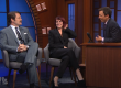 Nick Offerman and Megan Mullally Pop Their Late Night Cherry with Seth Meyers (Video)