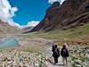 Photo: Pilgrims walk along the Mount Kailash trail in Western Tibet.