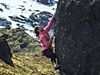 Picture of a man bouldering in Iceland