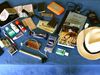 Photo: A collection of travel gear used by Andrew Evans
