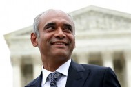 Aereo CEO Chet Kanojia leaves the U.S. Supreme Court after oral arguments April 22 in Washington