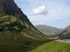 Picture of a bagpiper in the Glencoe Valley, Scotland