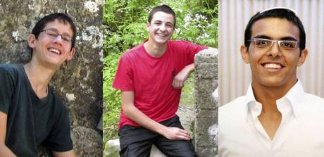 Naftali Frankel, Gil-ad Shaer and Eyal Yifrach went missing on 12 June