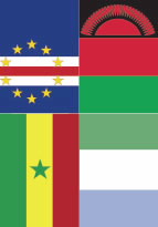 Flags of the Four Featured African Countries