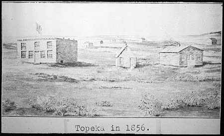 Image of Topeka, 1856. Constitution Hall on left.