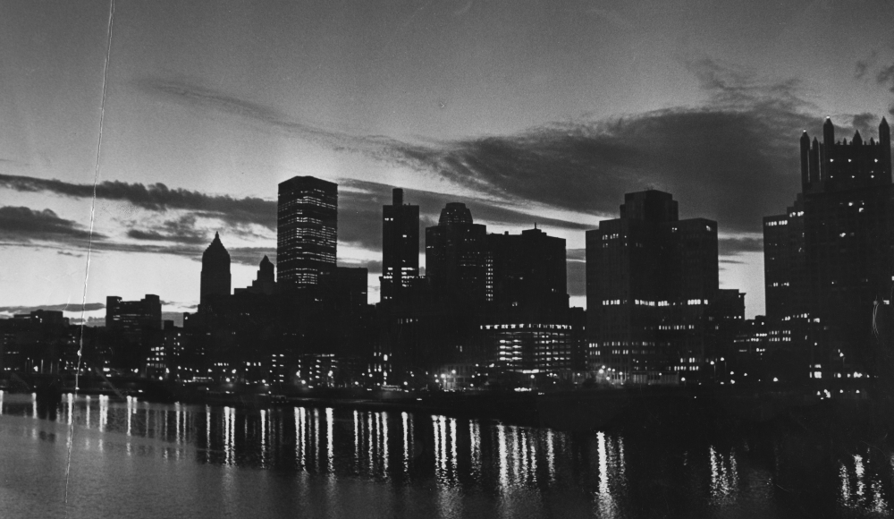 November 1983: A view of the Pittsburgh skyline at dawn -- not an aerial, but we wanted to include it just the same. (Donald J. Stetzer/The Pittsburgh Press)