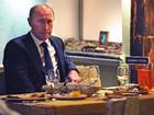 Very tasty: Vladimir Putin dining alone, perhaps sensibly