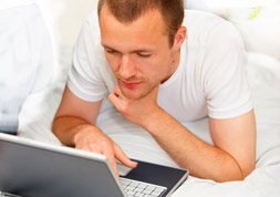 Donor conceived man looking up information on the internet